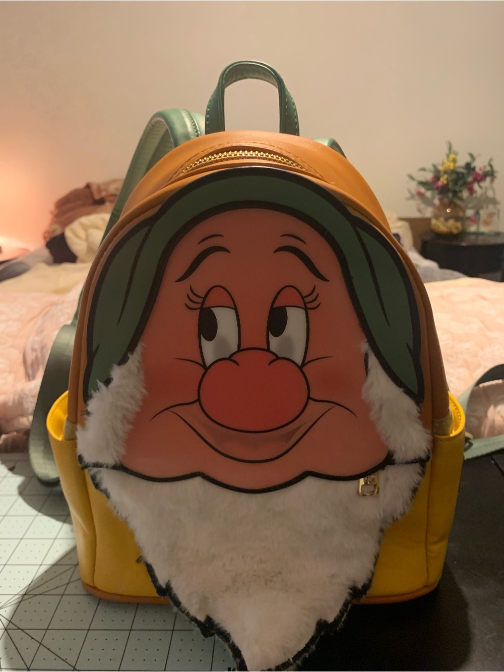 Disney Lounge-fly Yellow & Green Dopey Character Kids Backpack